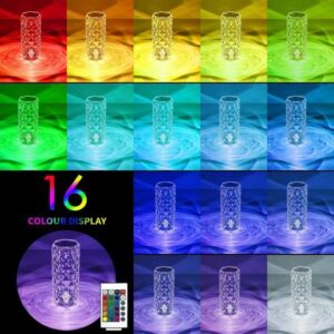 lampe de table en cristal 16 couleurs changeantes