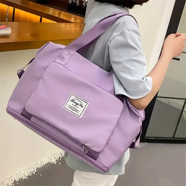 Sac De Sport Et De Fitness Pliable Et Extensible Pour Femmes, Sac De Voyage À Séparation Sèche Et Humide, Sac De Rangement Pour Bagages Extérieur