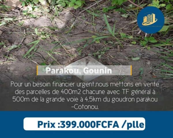 Bien immobilier Des parcelles en vente à Parakou Gounin
