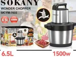 Machine à piler igname 6.5L - SOKANY SK-YM-7033, Hachoir métallique à viande électrique 1500W