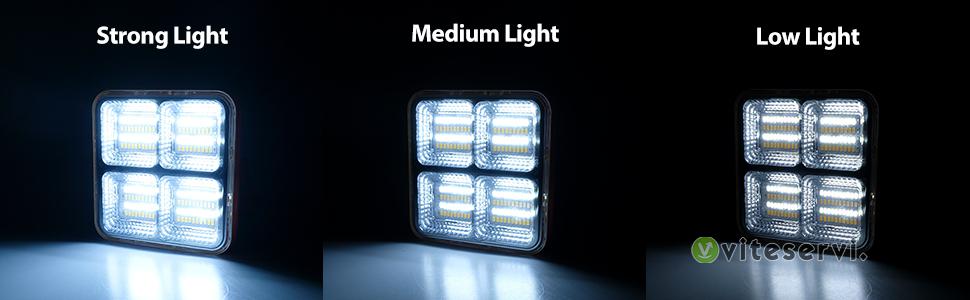 Projecteur LED Rechargeable Original 160 LEDs Lampe de Chantier Lumière de Travail Portable avec Panneau Solaire