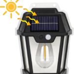 Lampe Solaire à détecteur de présence, Applique murale à induction solaire en forme de lanterne imperméable, lumière solaire couleur blanche soleil