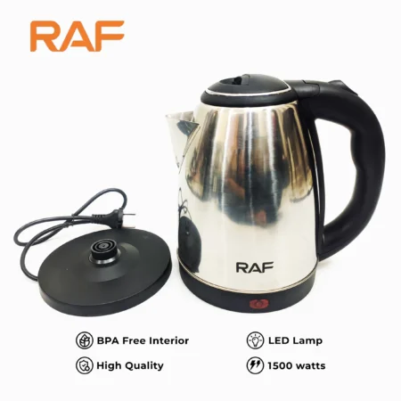 Bouilloire électrique automatique RAF 2 litres R.7816 – Acier inoxydable et sans fil – 1500 W
