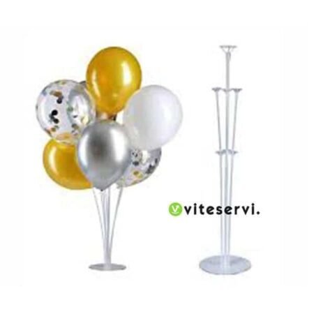 Pose ballon , Support de Ballon avec Support en Plastique, Ensembles de kit de Stand de Ballon Clair pour Fête d’Anniversaire ,Fête Mariage ,et Baby Shower