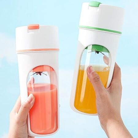 Mini mixeur électrique portable – 480 ml – Gadget de cuisine avec couvercle, pour la maison et les voyages | Tasse à jus électrique personnelle
