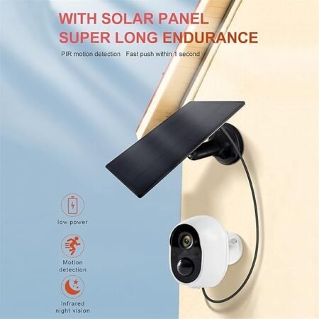 Caméra de sécurité Solaire 2mps WiFi Batterie de sécurité Appareil Photo sans Fil 1080p caméra caméra Solaire extérieure avec Piles 2pcs Solaire et étanche