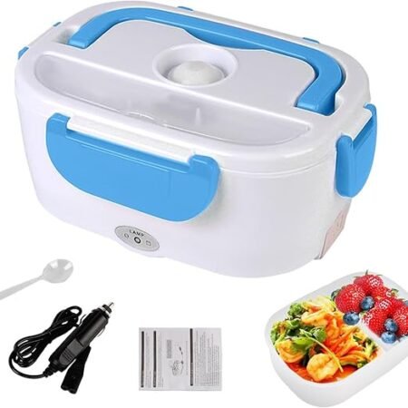 Réchauffeur alimentaire, boîte à lunch avec chauffage électrique, chauffe-aliments, étanche aux fuites, micro-ondes pour chauffer le déjeuner avec récipient en acier inoxydable 304