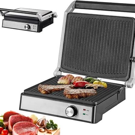 Sandwich Maker avec contrôle de la température, 2 tranches Antiadhésif Polyvalent, S'ouvre à 180 degrés pour s'adapter à tout type ou taille d'aliment, Presse Panini