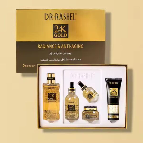 DR RASHEL Ensemble de 5 soins de la peau anti âge et éclat en or 24 carats