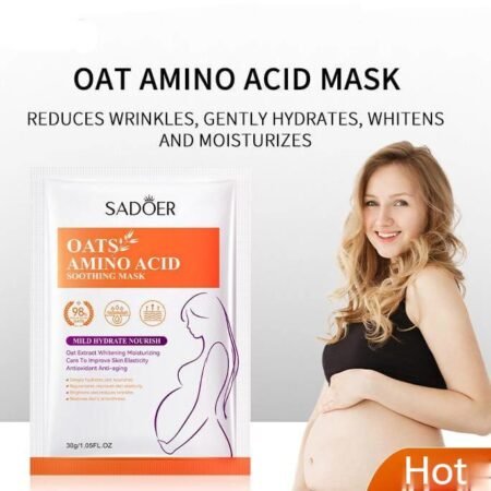 SADOER Masque Visage Hydratant Apaisant Aux Acides Aminés Vegan Masque Visage Avoine Sans Cruauté Pour Femmes Enceintes Pour Peaux Sèches Et Sensibles