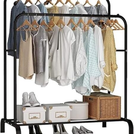Support Suspendu Robuste À Double Tringle À Vêtements - Présentoir À Vêtements, Étagère De Rangement Pour Dressing, Chambre À Coucher, Peut Accrocher Des Vêtements, Un Chapeau, Une Écharpe