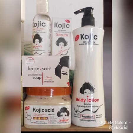 Gamme kojic éclaircissant lotion,lait, savon, sérum, gommage