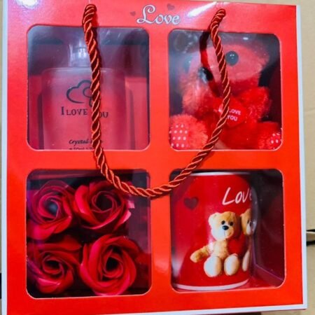 Coffret cadeau st valentin nounours plus parfum rose