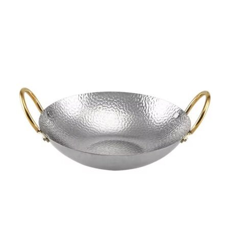 Poêle à frire multifonctionnelle en acier inoxydable antiadhésive - Grande capacité, facile à nettoyer, durable pour la cuisine à la maison et à l'extérieur, parfaite pour le camping (22 cm)