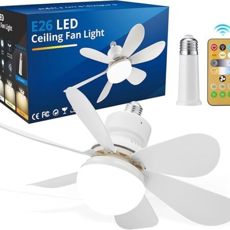 Ventilateur de plafond avec ampoule de rechange pour ampoule/ventilateur de plafond pour chambre à coucher, cuisine