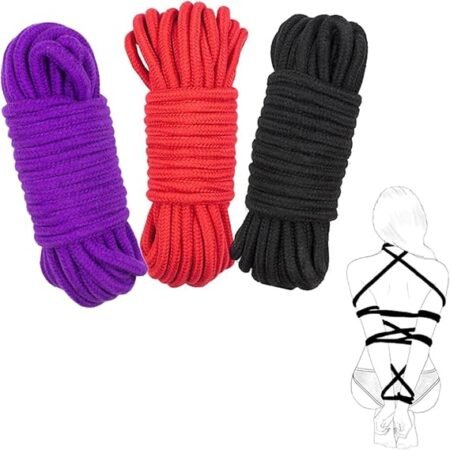 Kit de contraintes de bondage BDSM pour femmes, jouets sexuels, lot de 3, cordes de bondage BDSM, jouets sexuels pour adultes, cordes sexuelles en coton, jouets BDSM, kit de sexe, équipement et accessoires de bondage, contraintes sexuelles, jouets pour adultes pour femmes et hommes