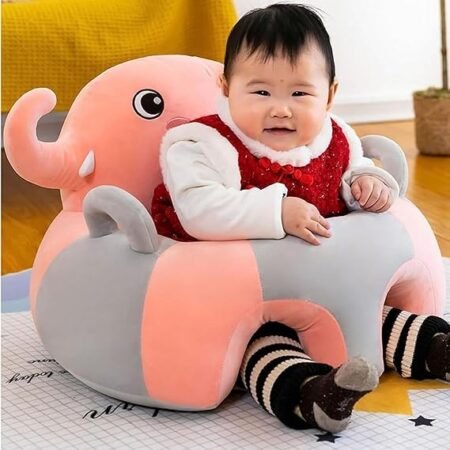 Canapé pour bébé, chaise d'entraînement pour s'asseoir, moelleux, Zabuton, doux, canapé pour enfants, mignon, antidérapant, jouet en peluche, chaise douce, lavable, coussin, prévention des chutes, 3 mois à 3 ans, tout-petit, cadeau, école maternelle, éléphant, 50 x 55 x 40 cm