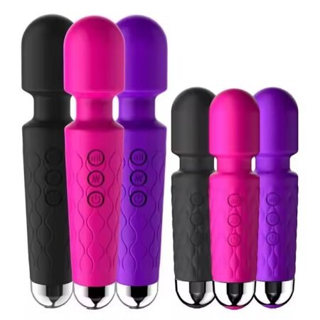 Wand Vibro multi vitesse sextoy moderne Masseur personnel rechargeable – Premium avec 8 vitesses et 20 motifs – sans fil, silencieux et à la main – super étanche et durable