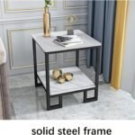 Table basse, table de canapé, table murale, bureau de chambre à coucher, table basse à 2 niveaux, cadre en métal, table basse pour salon, bureau, maison (taille : 40 x 40 x 56 cm)