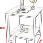 Table basse, table de canapé, table murale, bureau de chambre à coucher, table basse à 2 niveaux, cadre en métal, table basse pour salon, bureau, maison (taille : 40 x 40 x 56 cm)