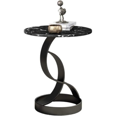 Table D'Appoint Table d'appoint de canapé en marbre, support pour ordinateur portable en forme de C, support d'extrémité, plateau à café, table d'appoint, tablette pour ordinateur portable