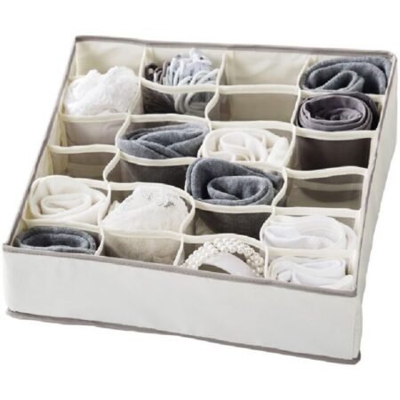 Range Slip ou soutien - range sous vêtements à 16 Cellules, compartiment de rangement de Chaussette Organisateur Dressing, Pliable Rangement Culotte, Organisateur De Placard