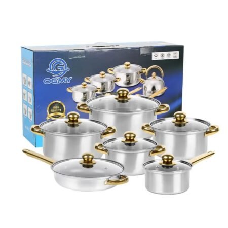 Ensemble set de 08 casseroles et poêles lourdes en acier inoxydable multi-couches avec poignées qui restent froides, passe au lave-vaisselle et au four