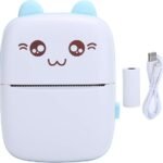 Mini Imprimante Portable Thermique 200 Dpi USB Monochrome sans Fil avec Papier d’impression pour Reçus Notes
