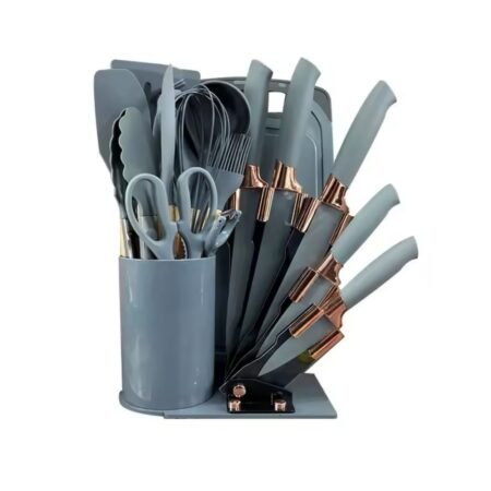 Ensemble de 19 cuillères et couteaux de cuisine en silicone