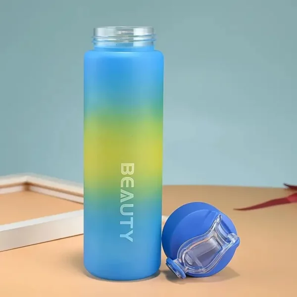 Gourde à paille de 2 L avec couvercle en plastique, 3 pièces, bleu