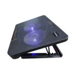 Support PC avec refroidisseur pour ordinateur portable, vitesse réglable, 2 ports USB et 2 ventilateurs, support pour ordinateur portable de 12 à 17 pouces