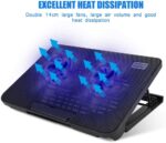 Support PC avec refroidisseur pour ordinateur portable, vitesse réglable, 2 ports USB et 2 ventilateurs, support pour ordinateur portable de 12 à 17 pouces