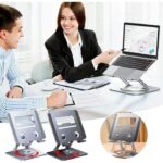Support pour ordinateur portable en aluminium avec base rotative à 360 ° - Réglable en hauteur - Compatible avec les ordinateurs portables de moins de 17,3