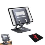 Support pour ordinateur portable en aluminium avec base rotative à 360 ° - Réglable en hauteur - Compatible avec les ordinateurs portables de moins de 17,3