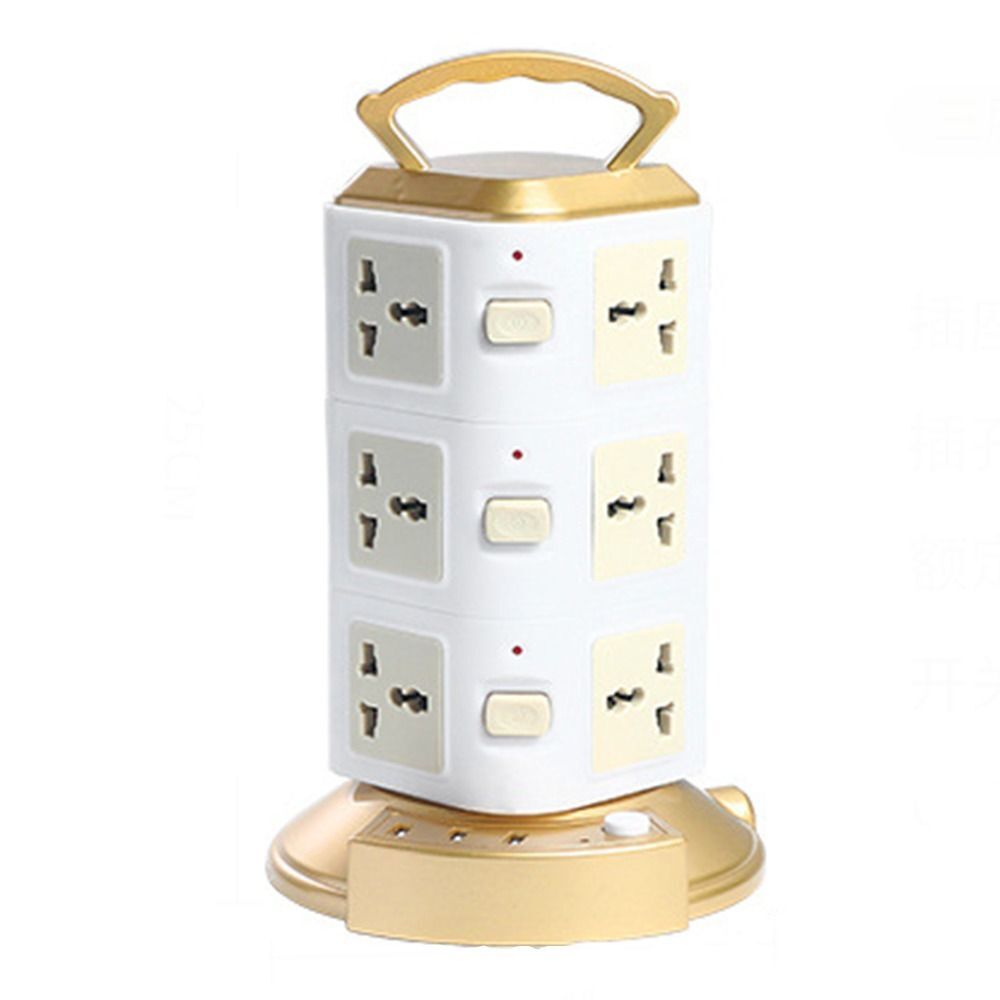 Rallonge multiprise tour verticale 3 niveau Porte de sécurité Multiprise domestique multifonction, prise USB multi-usages