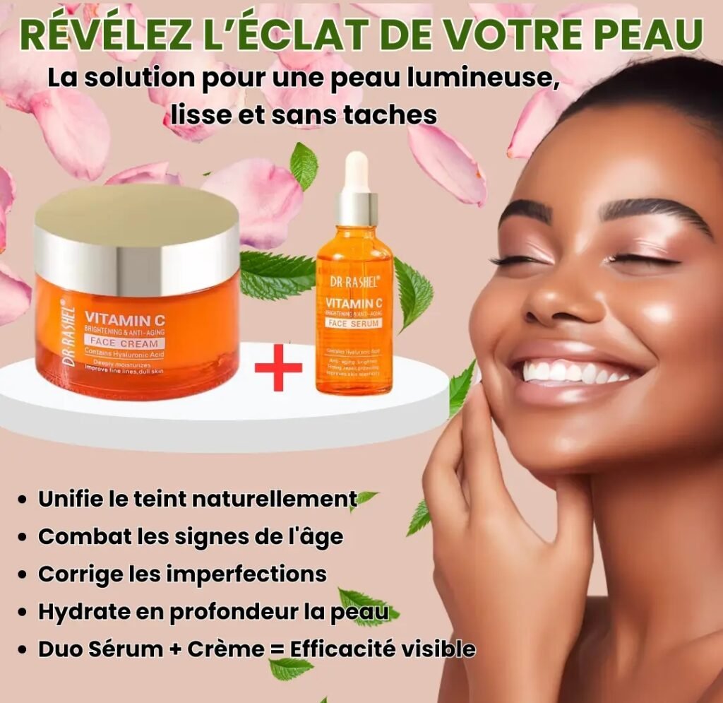 Kit de visage pour teint caramel et teint clair crème, sérum