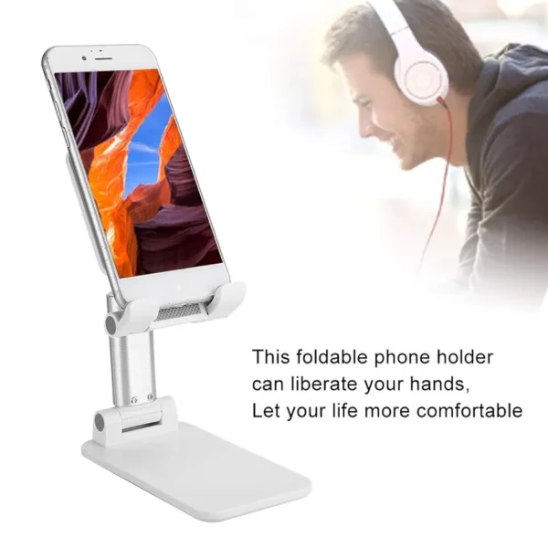 Support de téléphone portable pliable et portable, idéal pour lire ou regarder des films.