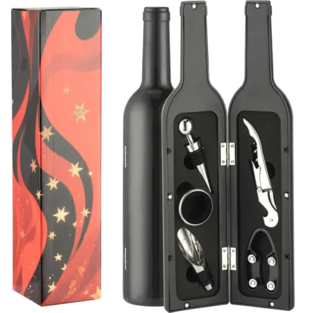 Ensemble Tir Bouchon d'Ouvre-Bouteilles de Vin, Kit de 5 Pièces en Acier Inoxydable pour Vins Rouges et Blancs