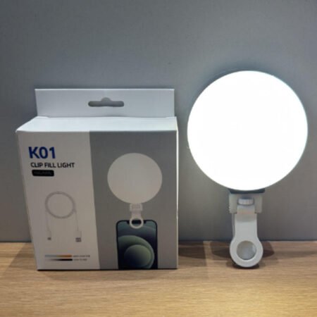 Petite lampe ronde à clip pour selfie, éclairage à intensité variable, batterie rechargeable 5 V, LED, maquillage, photographie en direct