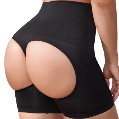 Culotte gainant sans coutures pour femme, taille haute croisée, compression, amincissante, contrôle du ventre, fesses ouvertes
