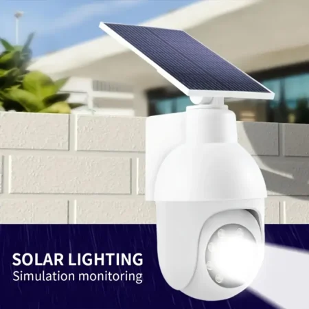 Lampe Projecteur à détection de mouvement projecteur 9LED 200lms H8cm Fausse Caméra solaire avec