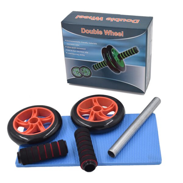 H4465dc8e30204857acfced5b2bbd00b9m Rouleau d'entraînement abdominal portable pour la maison, rouleau d'exercice pour les muscles, fabriqué en acier