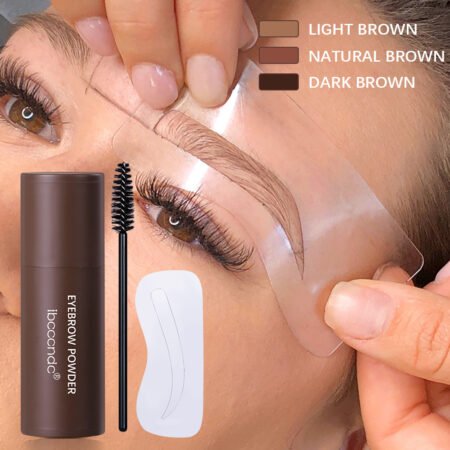 Kit de maquillage pour sourcils en une étape, haute pigmentation, imperméable, coussin professionnel, poudre pour sourcils, bâton