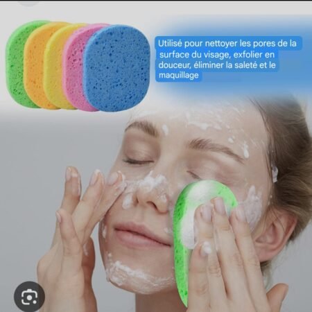Éponge Nettoyante Visage Douce et Exfoliante, Tampon Démaquillant Réutilisable pour Pores Profonds, Élimine Saleté et Maquillage, Accessoire de Soin pour Peau Nette et Éclatante, Multi-couleurs