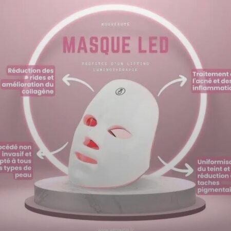 Masque de visage à lumière led pour soin de visage