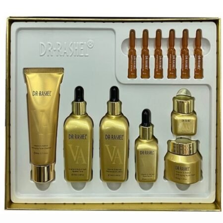 Coffret de Soin Visage Anti-âge Dr Rashel Vitamine A & Rétinol, Kit Complet Rajeunissant pour Peau Éclatante, Routine Anti-Vieillissement Hydratante et Régénérante 7 Pièces
