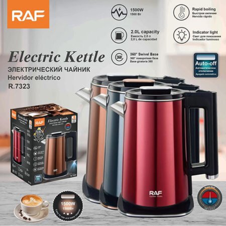 Bouilloire électrique RAF R.7323 – Puissance 1500 W, capacité 2 L, bouilloire de haute qualité