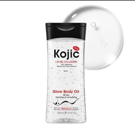 Huile Corporelle Éclaircissante Kojic + Pur Collagène, Traitement Naturel Hydratant et Lissant, Anti-Taches, Anti-Âge, Unifie le Teint, 200ml