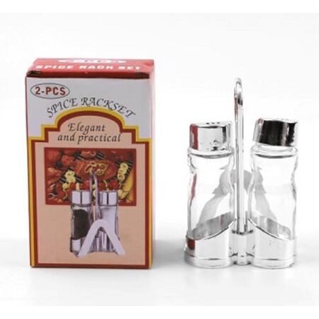 Salière Bouteille en verre pour sel et poivre avec base en métal