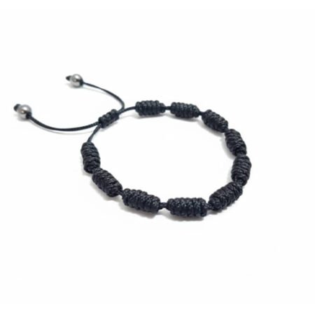 Bracelet ajustable nœuds baril noir